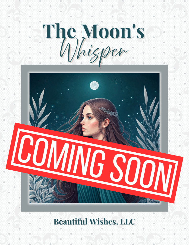 Coming Soon - The Moon's Whisper adult coloring story book cover.